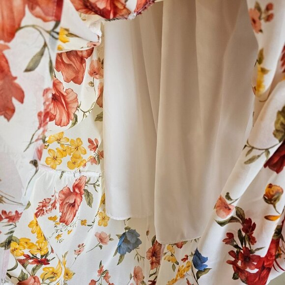 Forever 21 + Plus Size Floral Print Dress Sundress Maxi Off Shoulders 1X - Picture 2 of 10